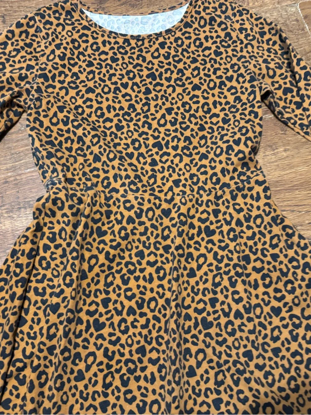The children’s place girls 7-8 long sleeve cheetah dress NEW